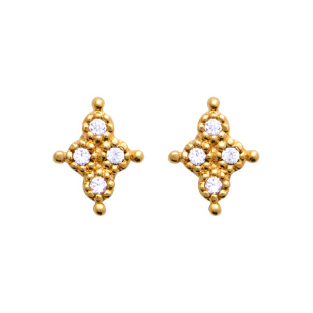 Boucles d'oreilles en Plaqué Or avec Strass Étoile