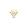 Boucles d'Oreilles en Plaqué Or avec Triple Zirconium