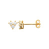 Boucles d'Oreilles en Plaqué Or avec Triple Zirconium