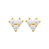 Boucles d'Oreilles en Plaqué Or avec Triple Zirconium