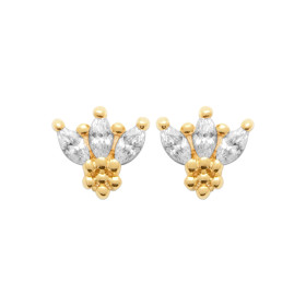 Boucles d'oreilles en plaqué or avec zircons scintillants