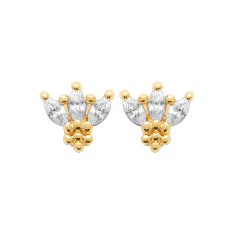 Boucles d'oreilles en plaqué or avec zircons scintillants