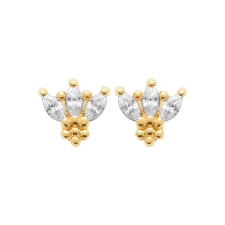 Boucles d'oreilles en plaqué or avec zircons scintillants