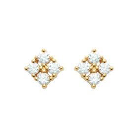 Boucles d'oreilles losange en plaqué or avec zircons étincelants