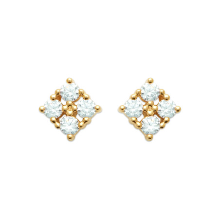 Boucles d'oreilles losange en plaqué or avec zircons étincelants
