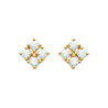 Boucles d'oreilles losange en plaqué or avec zircons étincelants