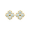 Boucles d'oreilles en plaqué or avec motif losange et zircons scintillants