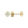 Boucles d'oreilles en plaqué or avec motif losange et zircons scintillants