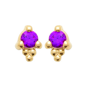 Boucles d'oreilles en plaqué or avec zircon rose éclatant