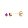 Boucles d'oreilles en plaqué or avec zircon rose éclatant