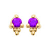 Boucles d'oreilles en plaqué or avec zircon rose éclatant