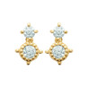 Boucles d'oreilles en plaqué or avec double zircon scintillant