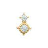 Boucles d'oreilles en plaqué or avec double zircon scintillant