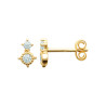 Boucles d'oreilles en plaqué or avec double zircon scintillant