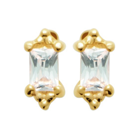 Boucles d'oreilles en Plaqué Or et Zirconium long
