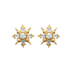 Boucles d'Oreilles Étoile en Plaqué Or avec Zirconium Étincelant