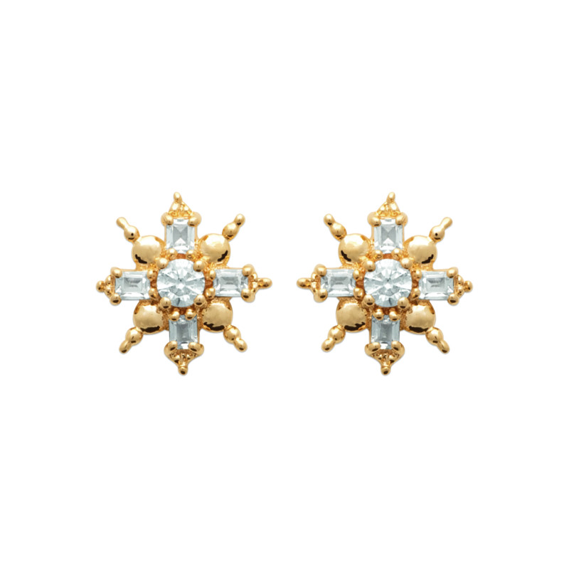 Boucles d'Oreilles Étoile en Plaqué Or avec Zirconium Étincelant