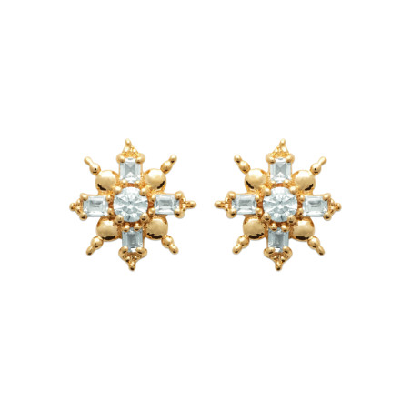 Boucles d'Oreilles Étoile en Plaqué Or avec Zirconium Étincelant