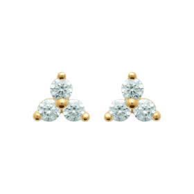 Boucles d'Oreilles Trinité en Plaqué Or avec Zirconium Étincelant