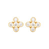 Boucles d'Oreilles Croix Éclatante en Plaqué Or avec Zirconium