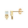 Boucles d'Oreilles Rectangulaires en Plaqué Or avec Zirconium