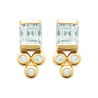 Boucles d'Oreilles Rectangulaires en Plaqué Or avec Zirconium