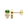 Boucles d'Oreilles en Plaqué Or avec Émeraudes et Zirconiums