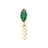 Boucles d'Oreilles en Plaqué Or avec Émeraude et Strass