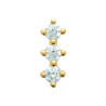 Boucles d'Oreilles en Plaqué Or Triple Rangée de Strass