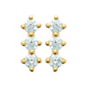 Boucles d'Oreilles en Plaqué Or Triple Rangée de Strass