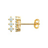 Boucles d'Oreilles en Plaqué Or Triple Rangée de Strass