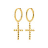 Boucles d'Oreilles Créoles Croix en Plaqué Or - Élégance Divine par Tarawa