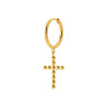 Boucles d'Oreilles Créoles Croix en Plaqué Or - Élégance Divine par Tarawa