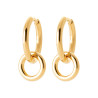 Boucles d'Oreilles Créoles Doubles Anneaux en Plaqué Or - Collection Tarawa