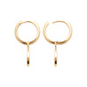 Boucles d'Oreilles Créoles avec Médaillon Martelé en Plaqué Or - Collection Tarawa