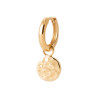 Boucles d'Oreilles Créoles avec Médaillon Martelé en Plaqué Or - Collection Tarawa