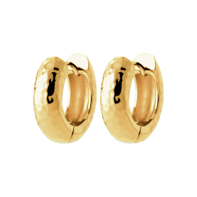 Créoles Martelées en Plaqué Or