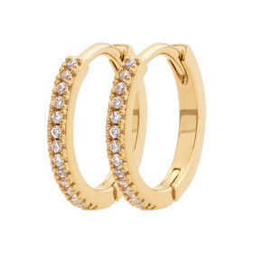 Créoles Luxueuses en Plaqué Or avec Zirconium Pavé