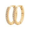 Créoles Luxueuses en Plaqué Or avec Zirconium Pavé