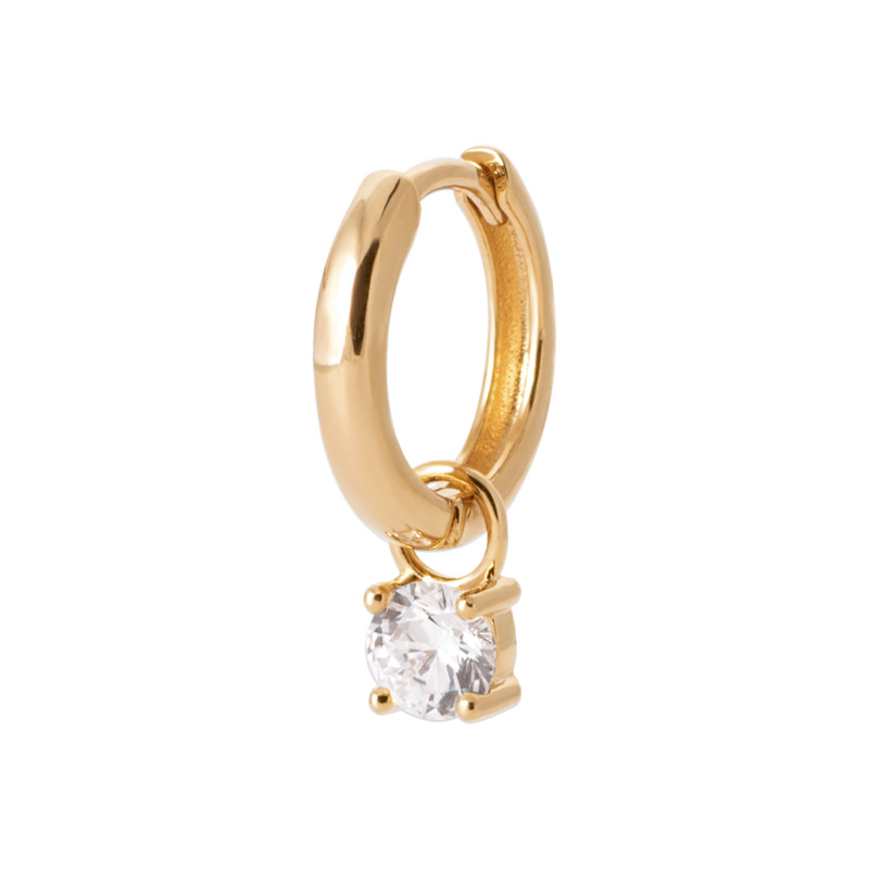 créole pendante en plaqué or avec zircon cubique – brillance éternelle