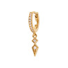 Boucles d'oreilles créoles en plaqué or avec pendentifs géométriques et zircons cubiques