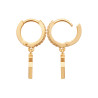 Boucles d'oreilles créoles en plaqué or avec pendentifs géométriques et zircons cubiques