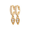Boucles d'oreilles créoles en plaqué or avec pendentifs goutte et zircons
