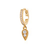 Boucles d'oreilles créoles en plaqué or avec pendentifs goutte et zircons