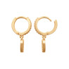 Boucles d'oreilles créoles en plaqué or avec pendentifs goutte et zircons