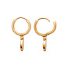 Boucles d'oreilles créoles en plaqué or avec pendentifs médaillon étoile et zircons cubiques