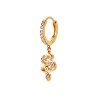 Boucles d'Oreilles Créoles Serpent en Zircon Plaqué Or