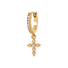 Créoles Croix en Zircon Cubique Plaqué Or