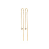 Boucles d'Oreilles Chaîne Longue en Plaqué Or avec Pendentif Carré en Zircon Cubique