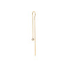 Boucles d'Oreilles Chaîne Longue en Plaqué Or avec Pendentif Carré en Zircon Cubique